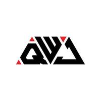 QWJ triangle letter logo design with triangle shape. QWJ triangle logo design monogram. QWJ triangle vector logo template with red color. QWJ triangular logo Simple, Elegant, and Luxurious Logo. QWJ