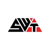 diseño de logotipo de letra triangular swt con forma de triángulo. monograma de diseño de logotipo de triángulo swt. plantilla de logotipo de vector de triángulo swt con color rojo. logo triangular swt logo simple, elegante y lujoso. cambiar