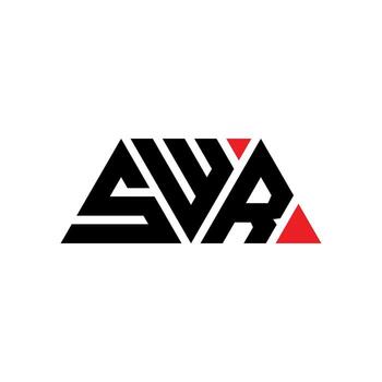 SWR triangle letter logo design with triangle shape. SWR triangle logo design monogram. SWR triangle vector logo template with red color. SWR triangular logo Simple, Elegant, and Luxurious Logo. SWR