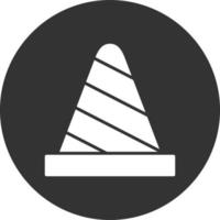 Cone Glyph Inverted Icon vector