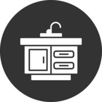 Kitchen Sink Glyph Inverted Icon vector