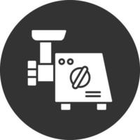 Meat Grinder Glyph Inverted Icon vector