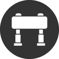 Pommel Glyph Inverted Icon vector