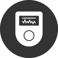 Pulse Oximeter Glyph Inverted Icon vector
