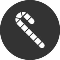Cane Glyph Inverted Icon vector