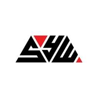 SYW triangle letter logo design with triangle shape. SYW triangle logo design monogram. SYW triangle vector logo template with red color. SYW triangular logo Simple, Elegant, and Luxurious Logo. SYW