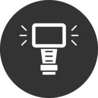 Camera Flash Glyph Inverted Icon vector