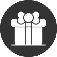 Gift Box Glyph Inverted Icon vector