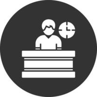 Information Desk Glyph Inverted Icon vector