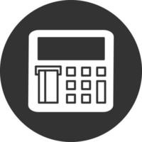 Atm Machine Glyph Inverted Icon vector