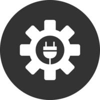 Gear Glyph Inverted Icon vector