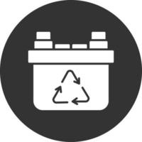 Battery Glyph Inverted Icon vector