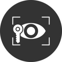 Eye Recognition  Glyph Inverted Icon vector