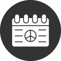 Peace Calendar Glyph Inverted Icon vector