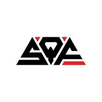 SQF triangle letter logo design with triangle shape. SQF triangle logo design monogram. SQF triangle vector logo template with red color. SQF triangular logo Simple, Elegant, and Luxurious Logo. SQF