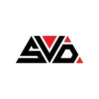 diseño de logotipo de letra triangular svd con forma de triángulo. monograma de diseño del logotipo del triángulo svd. plantilla de logotipo de vector de triángulo svd con color rojo. logotipo triangular svd logotipo simple, elegante y lujoso. svd