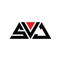 diseño de logotipo de letra triangular svj con forma de triángulo. monograma de diseño del logotipo del triángulo svj. plantilla de logotipo de vector de triángulo svj con color rojo. logotipo triangular svj logotipo simple, elegante y lujoso. svj