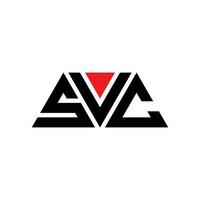 SVC triangle letter logo design with triangle shape. SVC triangle logo design monogram. SVC triangle vector logo template with red color. SVC triangular logo Simple, Elegant, and Luxurious Logo. SVC