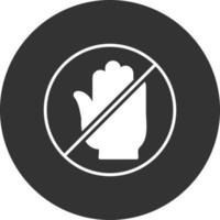 No Passing Glyph Inverted Icon vector
