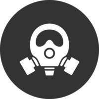 Gas Mask Glyph Inverted Icon vector