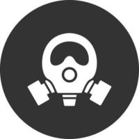 Gas Mask Glyph Inverted Icon vector