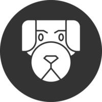 Dog Glyph Inverted Icon vector