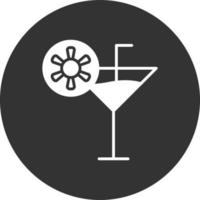 Cocktail Glyph Inverted Icon vector