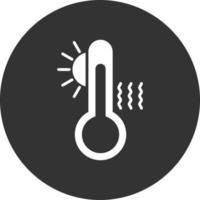 High Temperature Glyph Inverted Icon vector