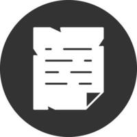 Old Paper Glyph Inverted Icon vector