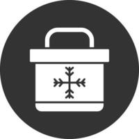 Portable Fridge Glyph Inverted Icon vector