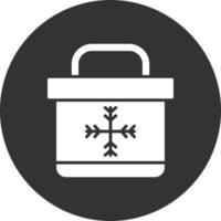 Portable Fridge Glyph Inverted Icon vector