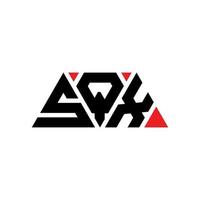 SQX triangle letter logo design with triangle shape. SQX triangle logo design monogram. SQX triangle vector logo template with red color. SQX triangular logo Simple, Elegant, and Luxurious Logo. SQX