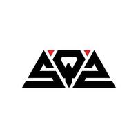SQZ triangle letter logo design with triangle shape. SQZ triangle logo design monogram. SQZ triangle vector logo template with red color. SQZ triangular logo Simple, Elegant, and Luxurious Logo. SQZ