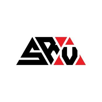 SRV triangle letter logo design with triangle shape. SRV triangle logo design monogram. SRV triangle vector logo template with red color. SRV triangular logo Simple, Elegant, and Luxurious Logo. SRV