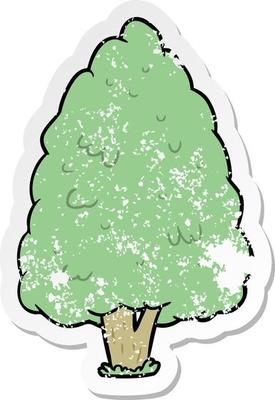 distressed sticker of a cartoon tall tree