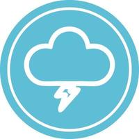 icono circular de nube de tormenta vector