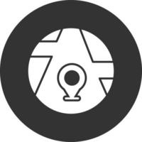 Gps Glyph Inverted Icon vector
