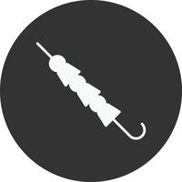 Skewer Glyph Inverted Icon vector