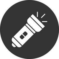 Flashlight Glyph Inverted Icon vector