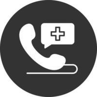 Emergency Call Glyph Inverted Icon vector
