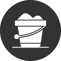 Sand Bucket Glyph Inverted Icon vector