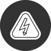 Electrical Hazard Glyph Inverted Icon vector