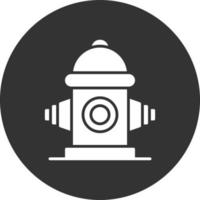 Fire Hydrant Glyph Inverted Icon vector