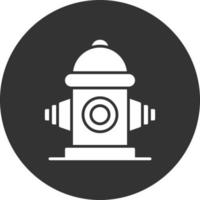 Fire Hydrant Glyph Inverted Icon vector