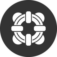 Lifebuoy Glyph Inverted Icon vector