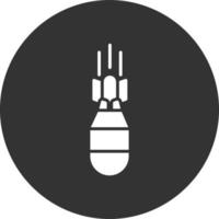 Bomb Glyph Inverted Icon vector