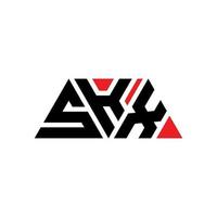 Diseño de logotipo de letra triangular skx con forma de triángulo. monograma de diseño del logotipo del triángulo skx. plantilla de logotipo de vector de triángulo skx con color rojo. logotipo triangular skx logotipo simple, elegante y lujoso. skx