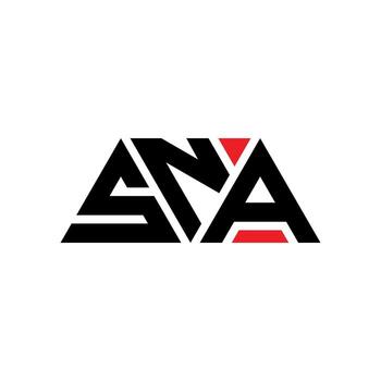 diseño de logotipo de letra de triángulo sna con forma de triángulo. monograma de diseño de logotipo de triángulo sna. plantilla de logotipo de vector de triángulo sna con color rojo. logo triangular sna logo simple, elegante y lujoso. sna