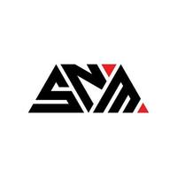 SNM triangle letter logo design with triangle shape. SNM triangle logo design monogram. SNM triangle vector logo template with red color. SNM triangular logo Simple, Elegant, and Luxurious Logo. SNM