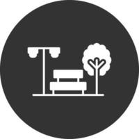 Park Glyph Inverted Icon vector